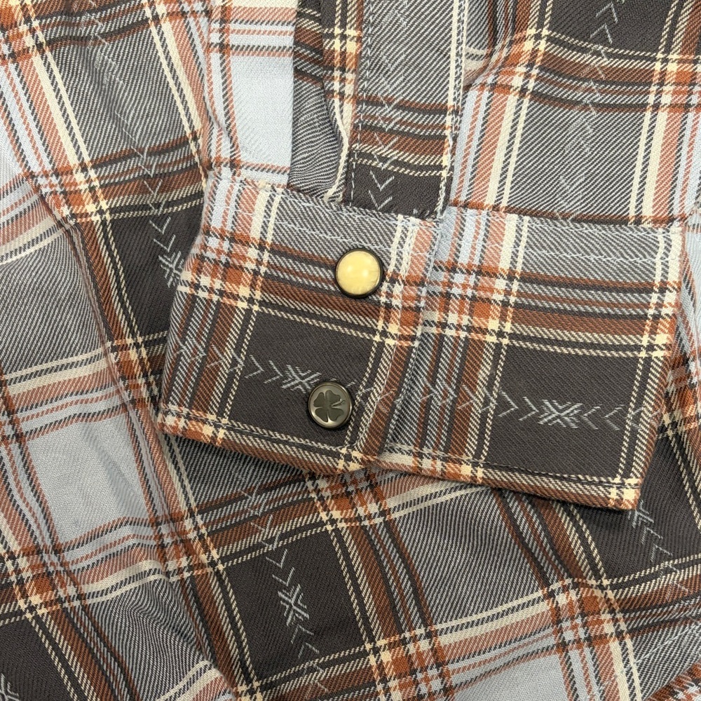 Lucky Brand Men's Plaid Button-Down Shirt in Blue and Brown - Picture 5 of 8